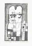 RICCARDO MANZI, Standing Man in Urban Landscape, graphite